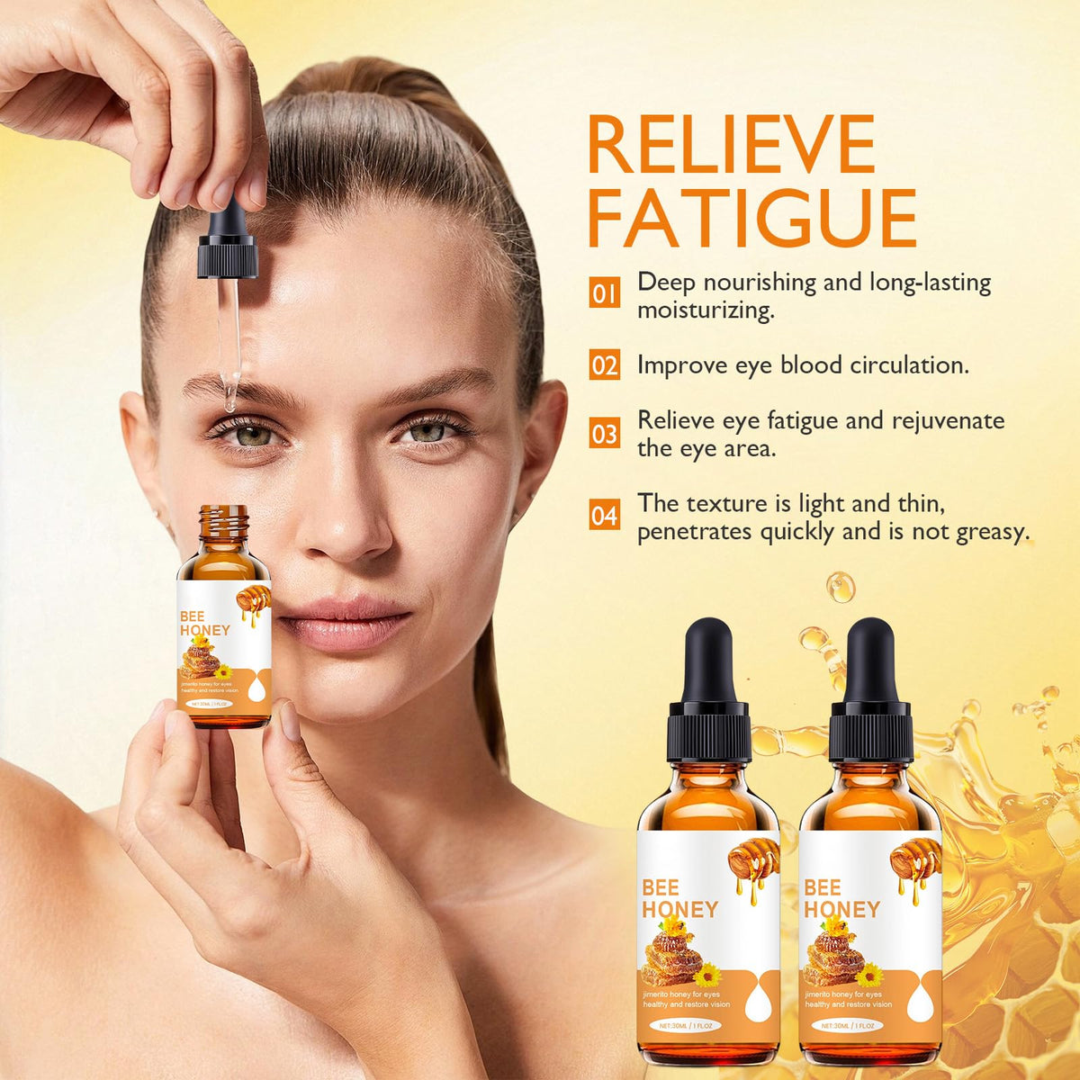 Honey Hydrating Under-Eye Essence for Moisturizing, Gentle Daily Eye Skin Care Serum
