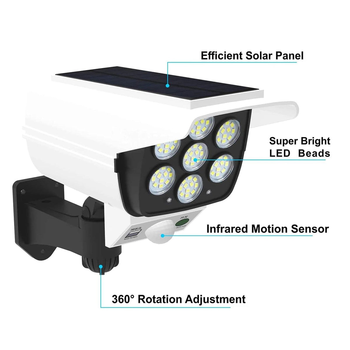 Outdoor Waterproof Motion Sensor Solar Lights,  Wireless Dummy Decoy Fake Security Camera