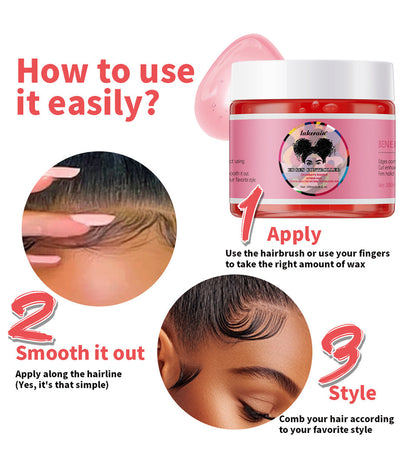 Edge Control Wax Strong Hold Non-greasy, Edge Wax Styling Gel for Black Women Hair No Flaking,