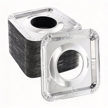 10PCS Disposable Stove Burner Protector, Aluminum Foil Stove Burner Protector