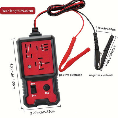 12-24V Automotive Relay Tester Kit with Test Leads, Fuse & Socket Tester