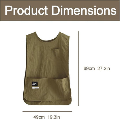 Waterproof Unisex Cobbler Apron with 4 Pockets, Vest Style Ultralight Work Overalls