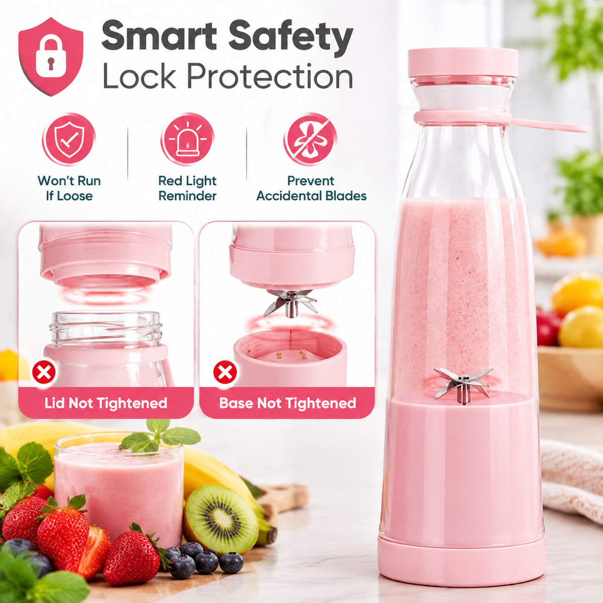Portable Electric Juicer Bottle ,Wireless Rechargeable Trave lBlender Milkshakes Juicer