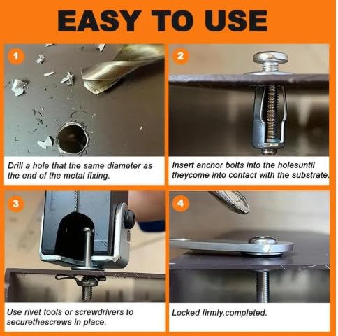 35Pcs Expansion Screw Petal Nut Set, M4 M5 M6 M8 Hollow Wall Anchors Nuts Kit with Screws