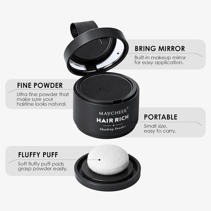 2Pack Natural Hair Shadow & Root Touch Up, Long-Lasting Hair Rich Shading Powder
