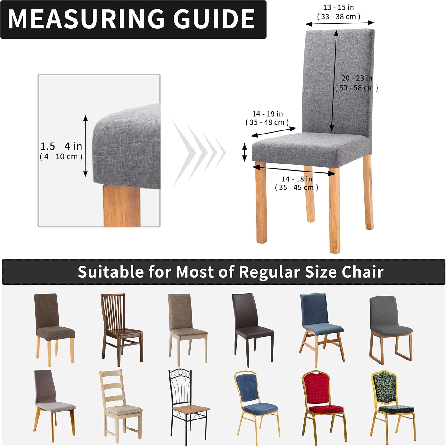 100% Waterproof Dining Room Chair Cover,Stretch Jacquard Parson Chair Slipcover