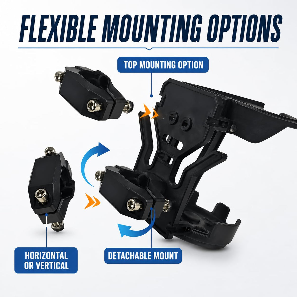 Motorcycle Cup Holder Handlebar Ergonomic Foldable 360 Degree Rotating