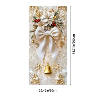 3D Christmas Door Decorations for Front Door, Fits Standard Door(90x200cm/35x79in)