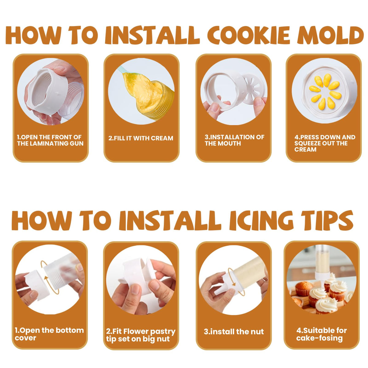 Cookie Press Tolls White Spritz Cookie Press Kit with 12 Discs & 6 Piping Tips