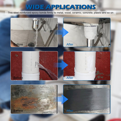 Steel Reinforced Epoxy Putty Strong Clay Iron Adhesive, Multi-Purpose Epoxy Putty Fast Repair Clay