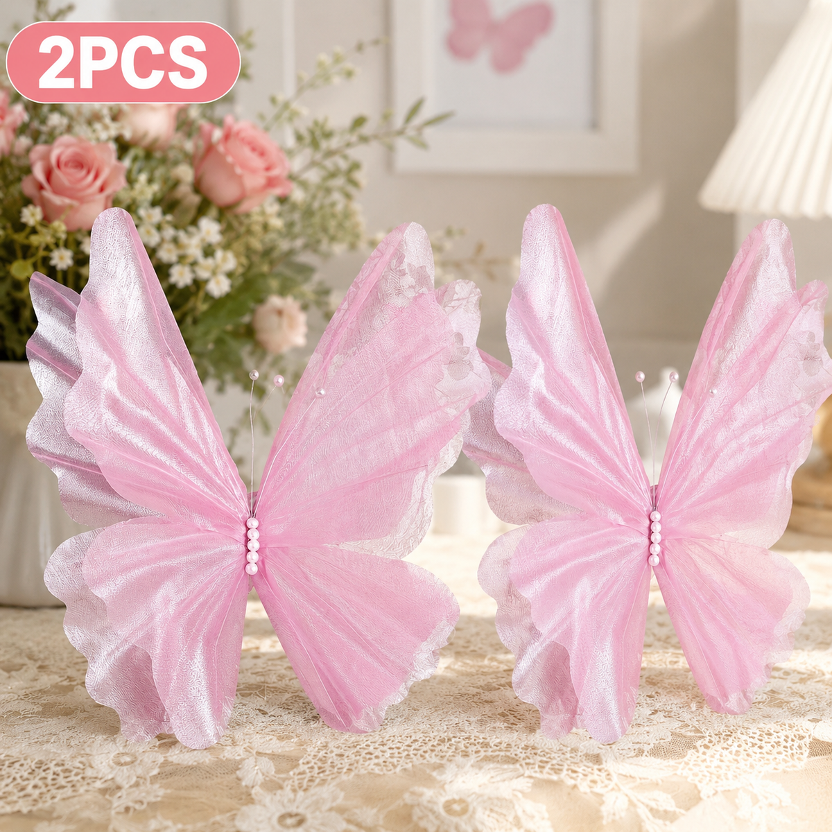 2PCS Large Gradient Butterfly Decorations