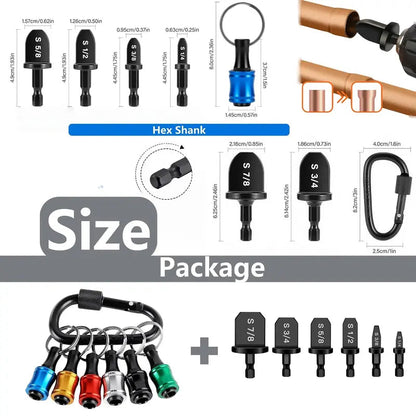 6-Piece Pipe Expanding Drill Bit Set with Keychain