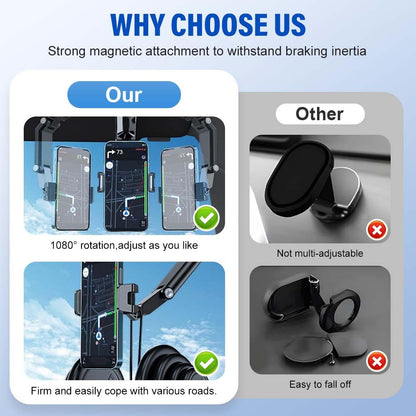 Sun Visor Phone Holder,Universal 360 Degree Rotating Retractable Phone Mount
