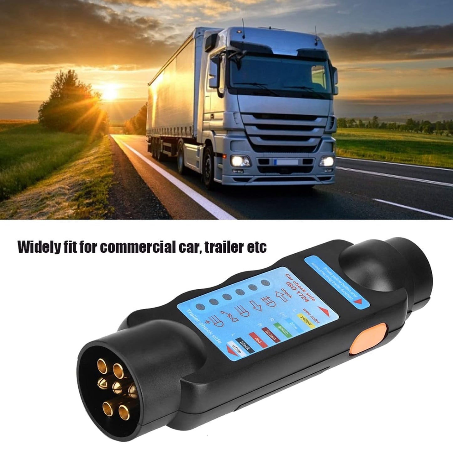 12V Trailer 7 Pin Trailer Light Tester Towing Light Wire Circuit Blue Wiring Tester Plug C