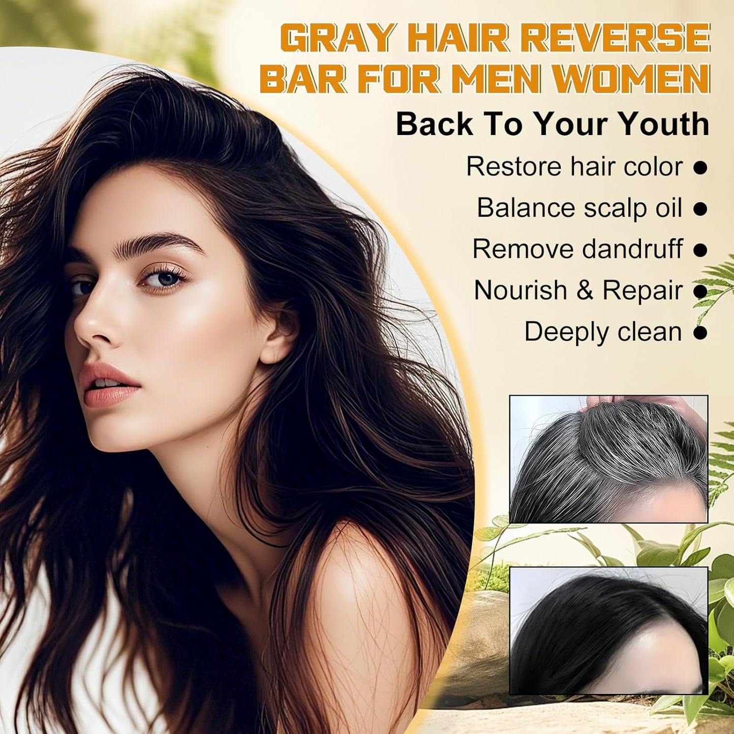 2 PCS Black Hair Soap Bar for Men and Women