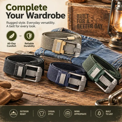 Men’s Nylon Canvas Belt with Pin Buckle
