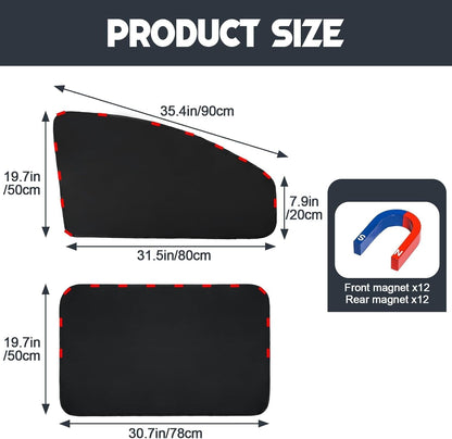 Car Sunshade and Privacy Curtain, Full Blackout Car Window Shades