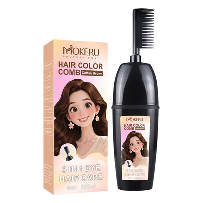 3-In-1 Herbal Hair Coloring Comb I Easy Hair Coloring At Home with Built-In Brush