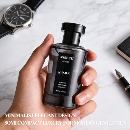 Luxury Long-Lasting G.O.A.T Perfume for Men, 80ml/2.82 Fl Oz Woody Fragrance with Lemon Ginger Rose Cedar