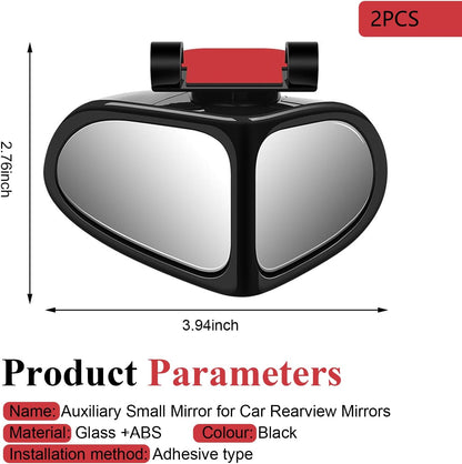 2PCS Car Blind Spot Mirror, 360 Degrees Panoramic Adjustable Wide-angle Mirror