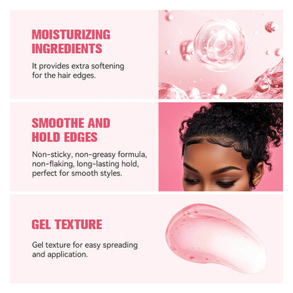 Edge Control Wax Strong Hold Non-greasy, Edge Wax Styling Gel for Black Women Hair No Flaking,