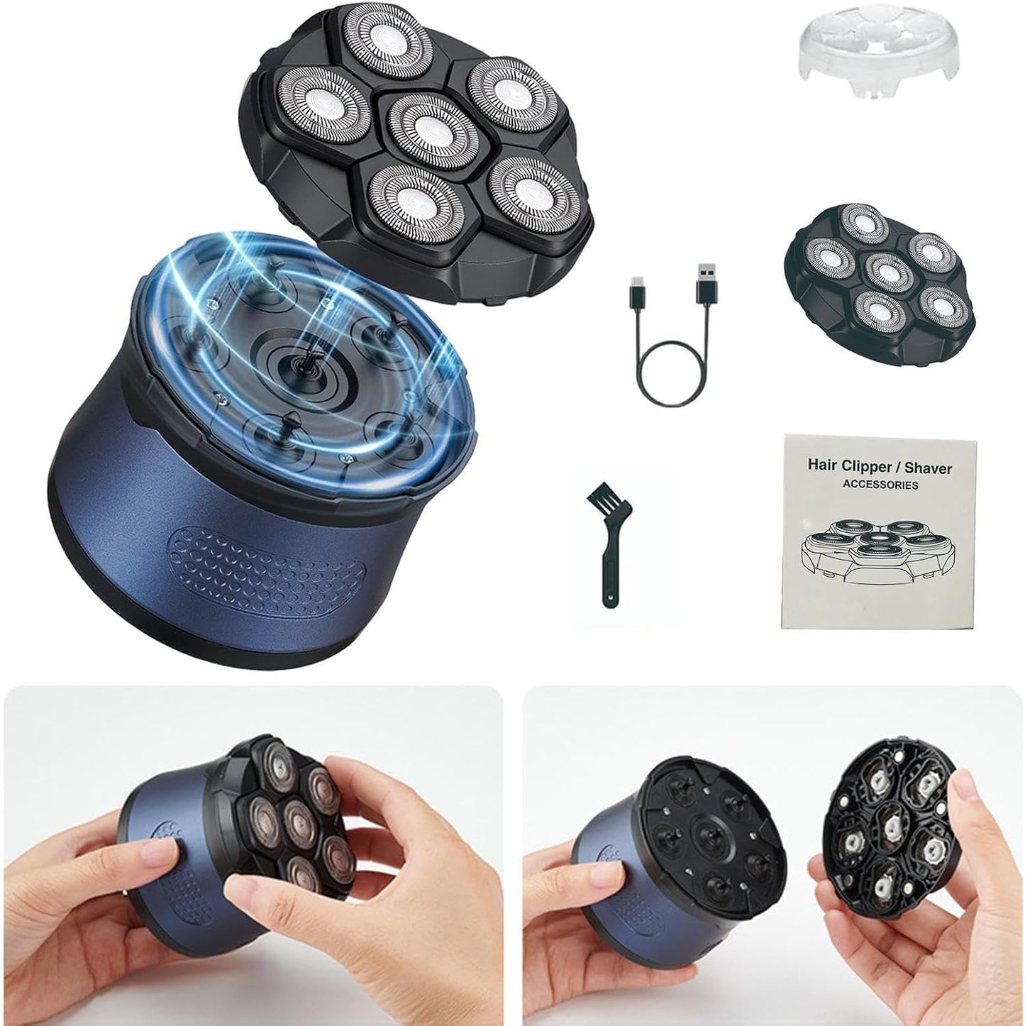 Bald Head Shaver LED Display Waterproof Rechargeable Long Battery