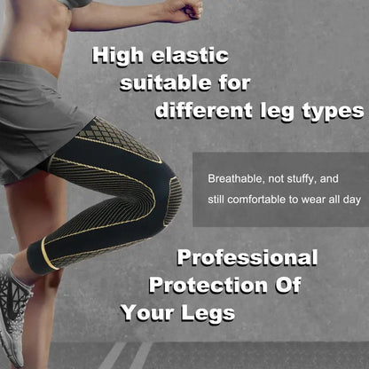 Unisex Copper-Infused Full-Leg Compression Sleeve (20-30 mmHg)