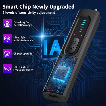 Upgraded Hidden Camera & Bug Detector,6-Level Sensitivity GPS Signal Scanner