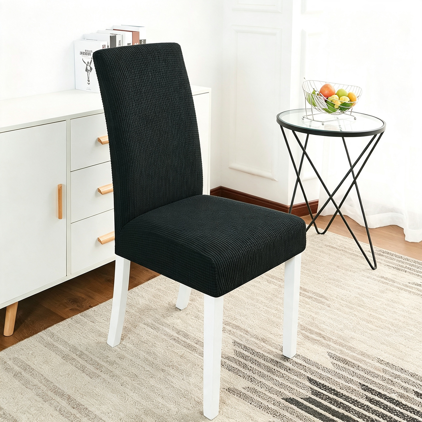 100% Waterproof Dining Room Chair Cover,Stretch Jacquard Parson Chair Slipcover