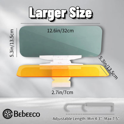 2 in 1 Universal Day and Night Anti-Glare Visor, Automobile Sun Anti-UV Block Sun Visors