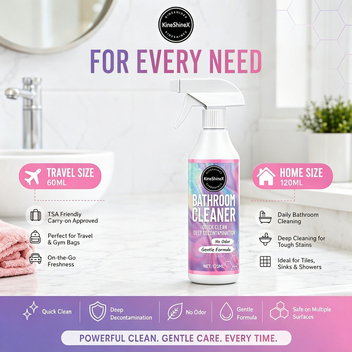 Multipurpose Cleaner,Powerful Stain Remover for Bathrooms, Water Stain Eliminator