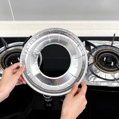 10PCS Disposable Stove Burner Protector, Aluminum Foil Stove Burner Protector