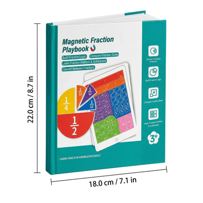 Magnetic Fraction Playbook with Bar & Circles Pieces – Hands-On Math Manipulatives Learning Toy for Kids