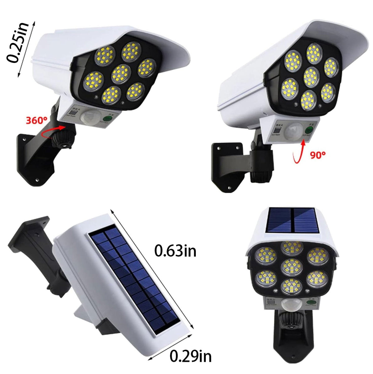 Outdoor Waterproof Motion Sensor Solar Lights,  Wireless Dummy Decoy Fake Security Camera