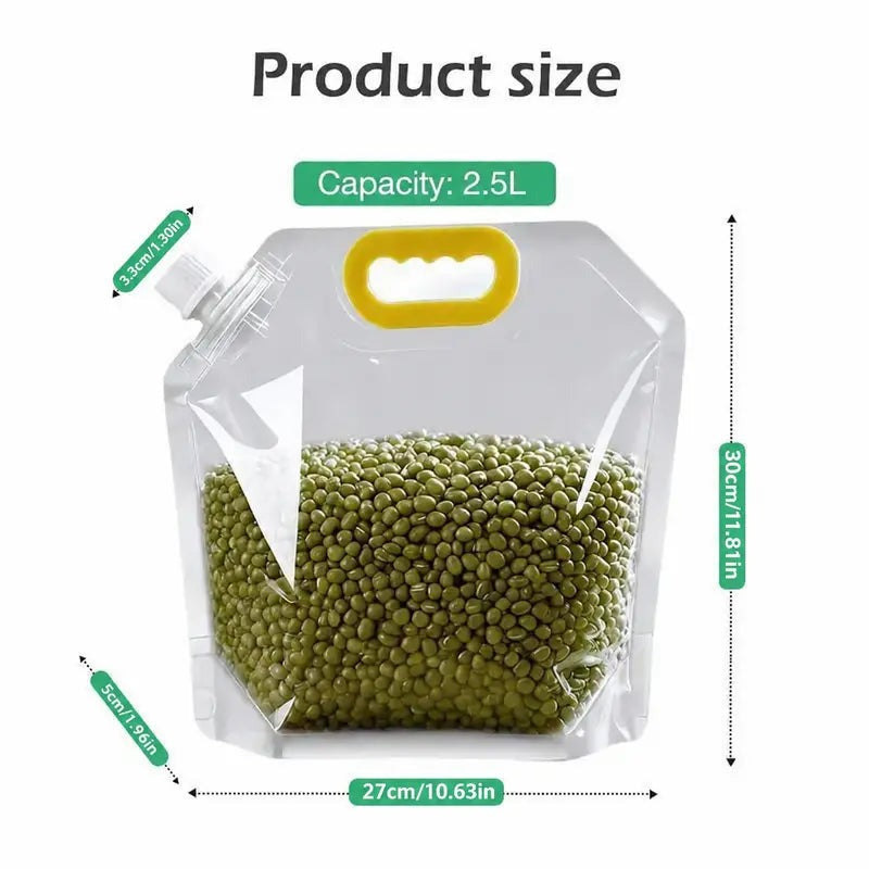 5 Pack Reusable Food Storage Bags, Leakproof& Moisture-Resistant Pouches