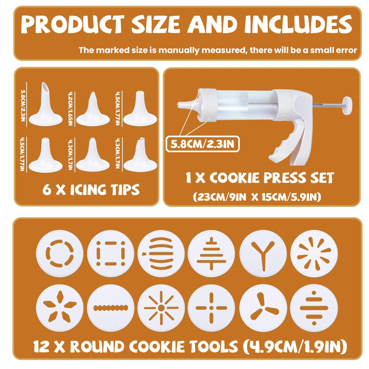 Cookie Press Tolls White Spritz Cookie Press Kit with 12 Discs & 6 Piping Tips