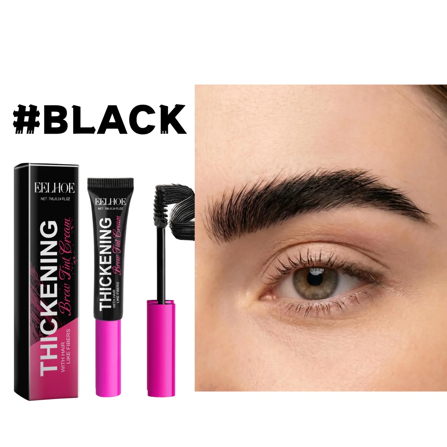 Tinted Thickening Brow Mascara,Natural-looking, Pigmented, Water-resistant, and Smudge-proof.