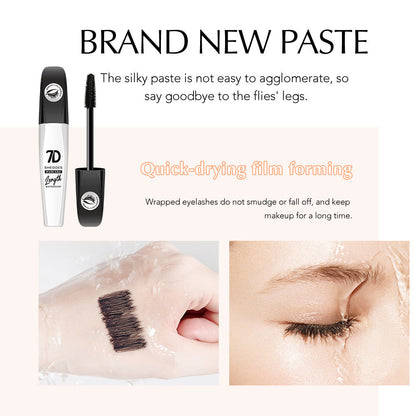 2Pcs 7D Fiber Black Mascara, Natural Lengthening Mascara,Waterproof and Smudge-proof