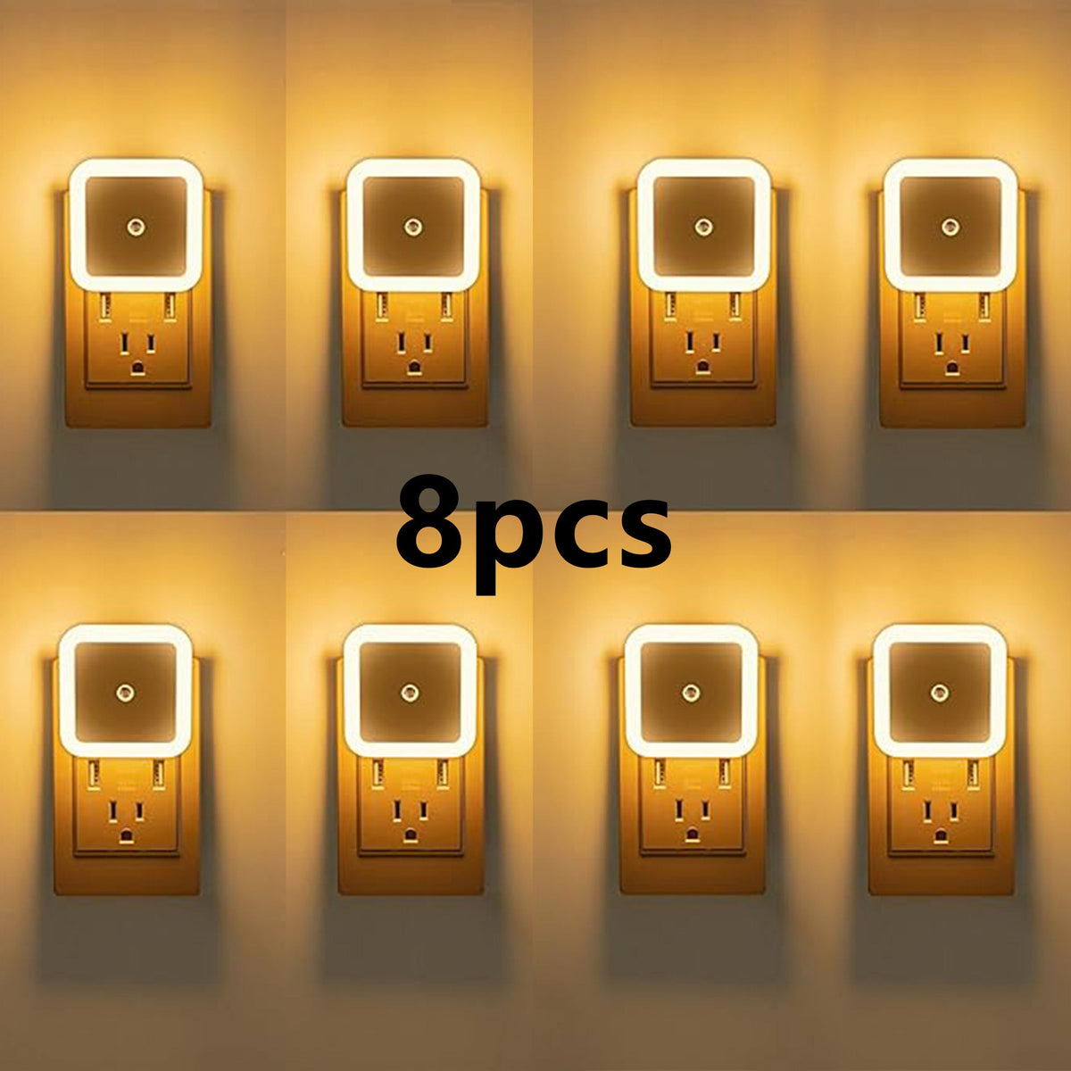 4/8Pcs Sensor-activated Plug-in LED Night Lights, Smart Dusk to Dawn