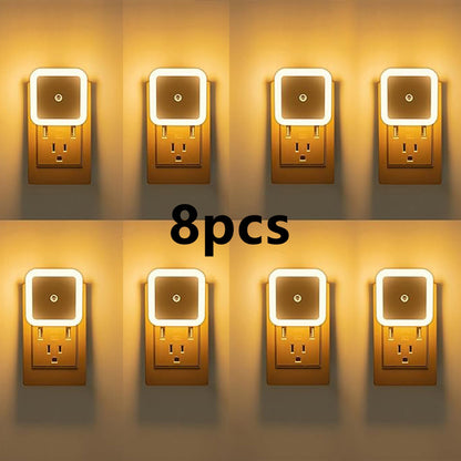 4/8Pcs Sensor-activated Plug-in LED Night Lights, Smart Dusk to Dawn