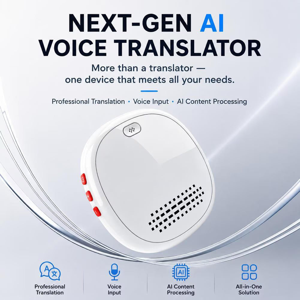 Portable Al Smart Wearable Translator, 139 Languages Real-Time Voice Translation