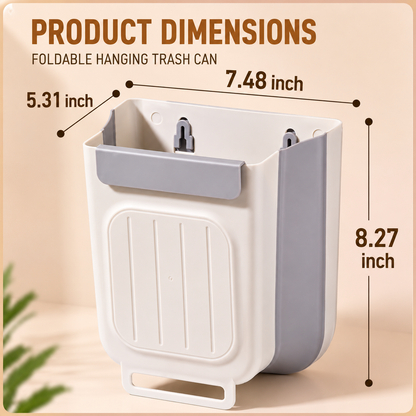 Foldable Hanging Trash Can, 6/11 L Kitchen Compost Bin for Under Sink