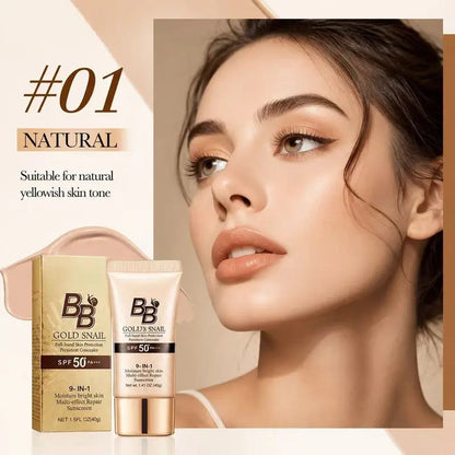 Snail Mucin BB Cream High-Coverage Oil-Control Matte Moisturizer Waterproof SPF-Infused