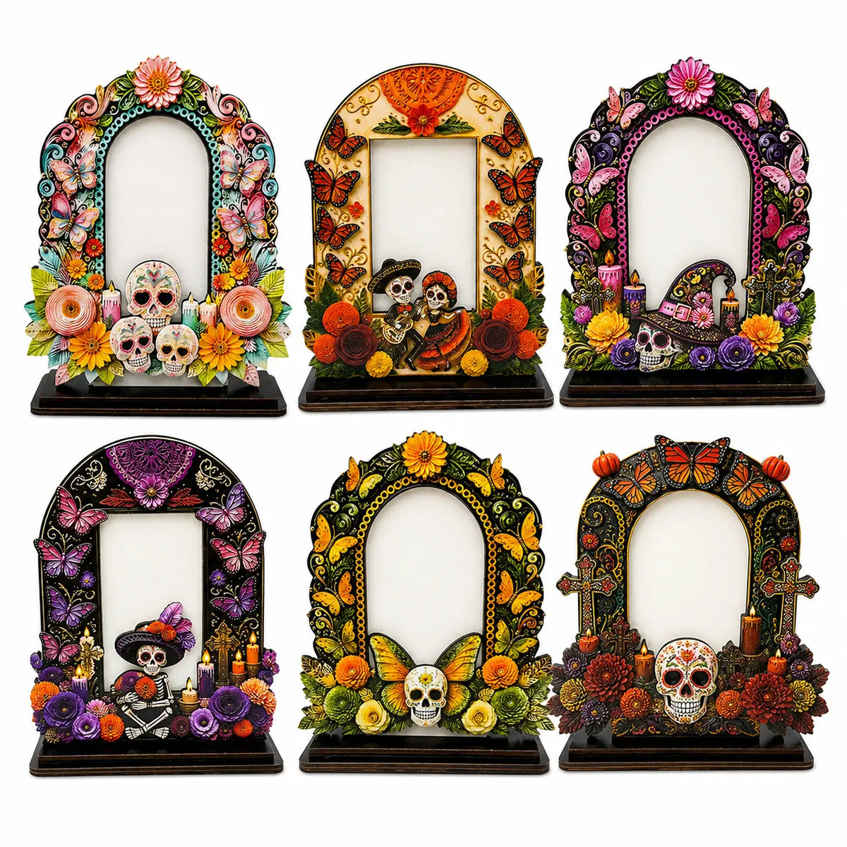 Traditional Day of the Dead Wooden Photo Frame Decor
