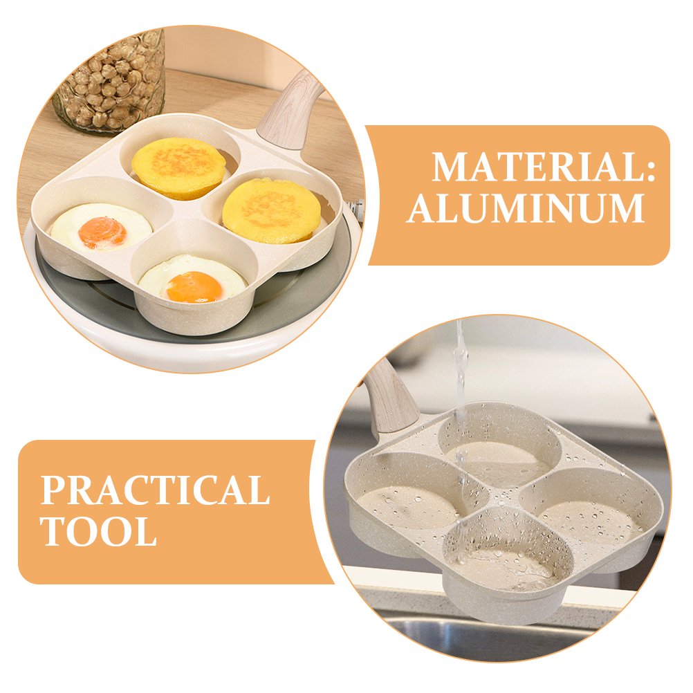 Four-hole Skillet for Breakfast Easy Clean Egg Cooker and Quick Morning Meals