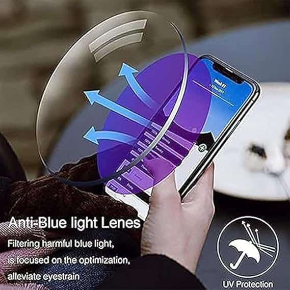 Modern Minimalist Smart-Zoom Reading Glasses UV Color-Changing & Blue Blocking Lens, Ultra-Light Metal Build
