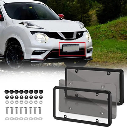 License Plate Covers 2 Pcs Plastic Protective Shield With Screws Caps For Standard Car