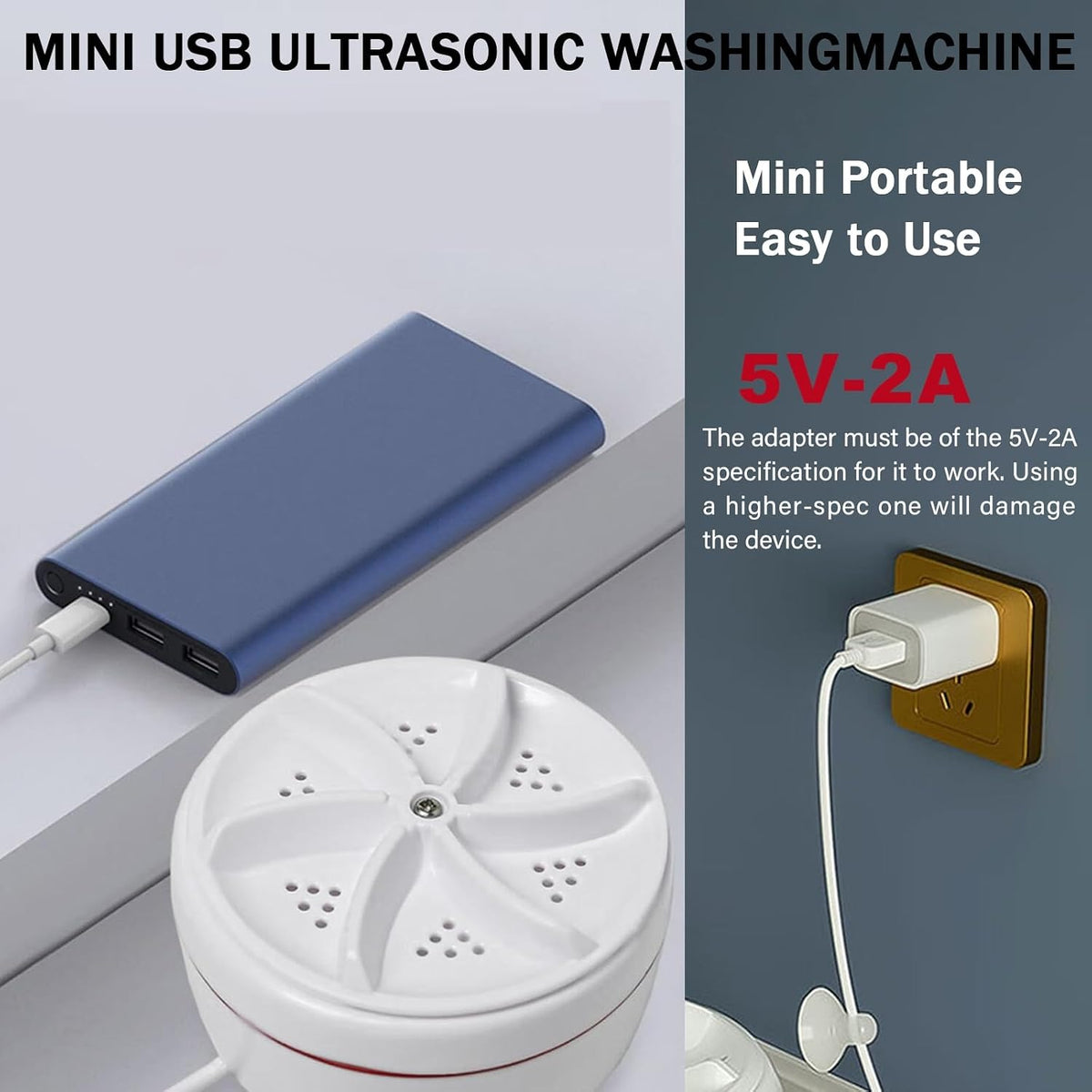 Mini portable USB Washing Machine , Sink Washing Machine Ultrasonic Turbo Washer for Clothes and Dishes