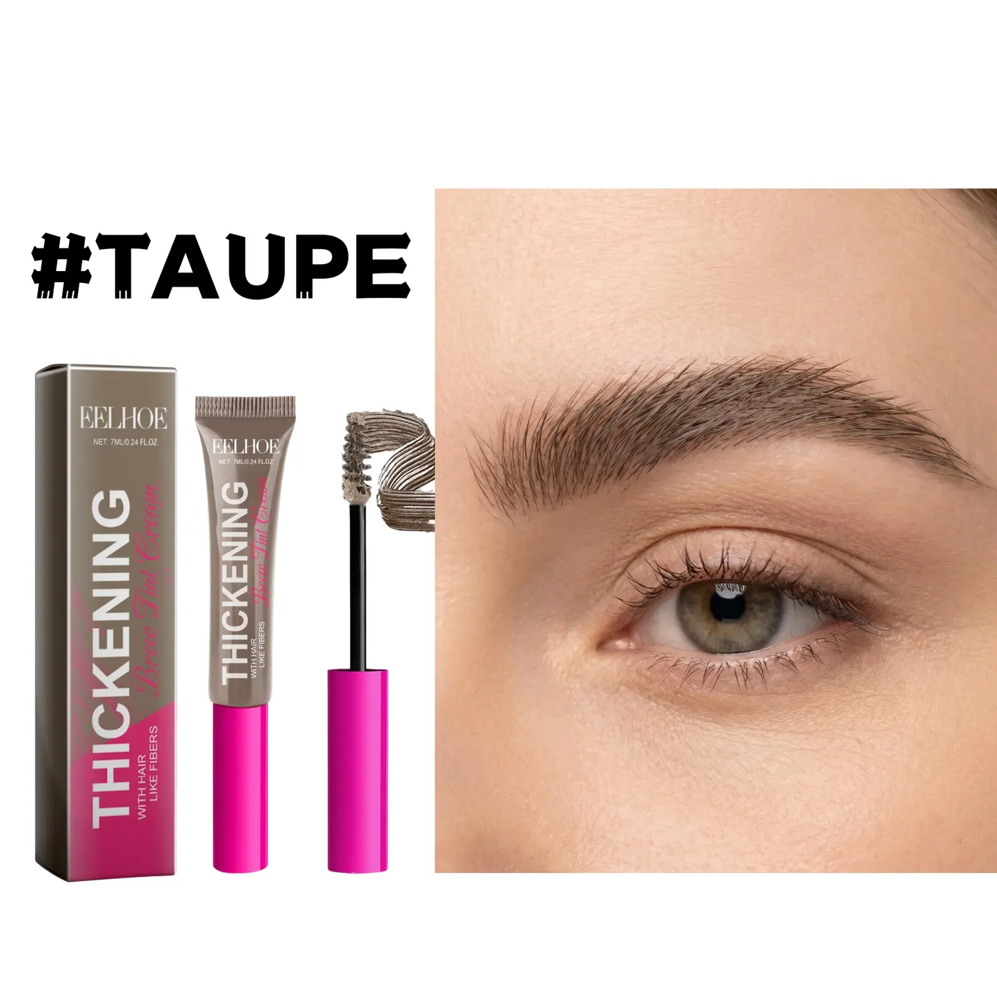 Tinted Thickening Brow Mascara,Natural-looking, Pigmented, Water-resistant, and Smudge-proof.