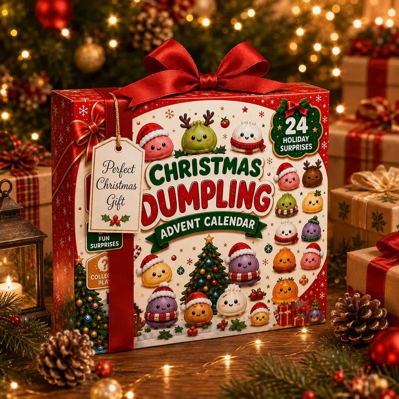2026 Christmas Mini Squishies Advent Calendar,24-Day Dumpling Squishy Toy Countdown Calendar with Glitter Squeeze Toys
